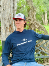 Load image into Gallery viewer, Hooded Performance Tee in Navy Blue