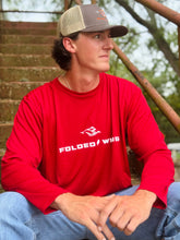 Load image into Gallery viewer, Long Sleeve Performance Tee in Red β€οΈβπ₯