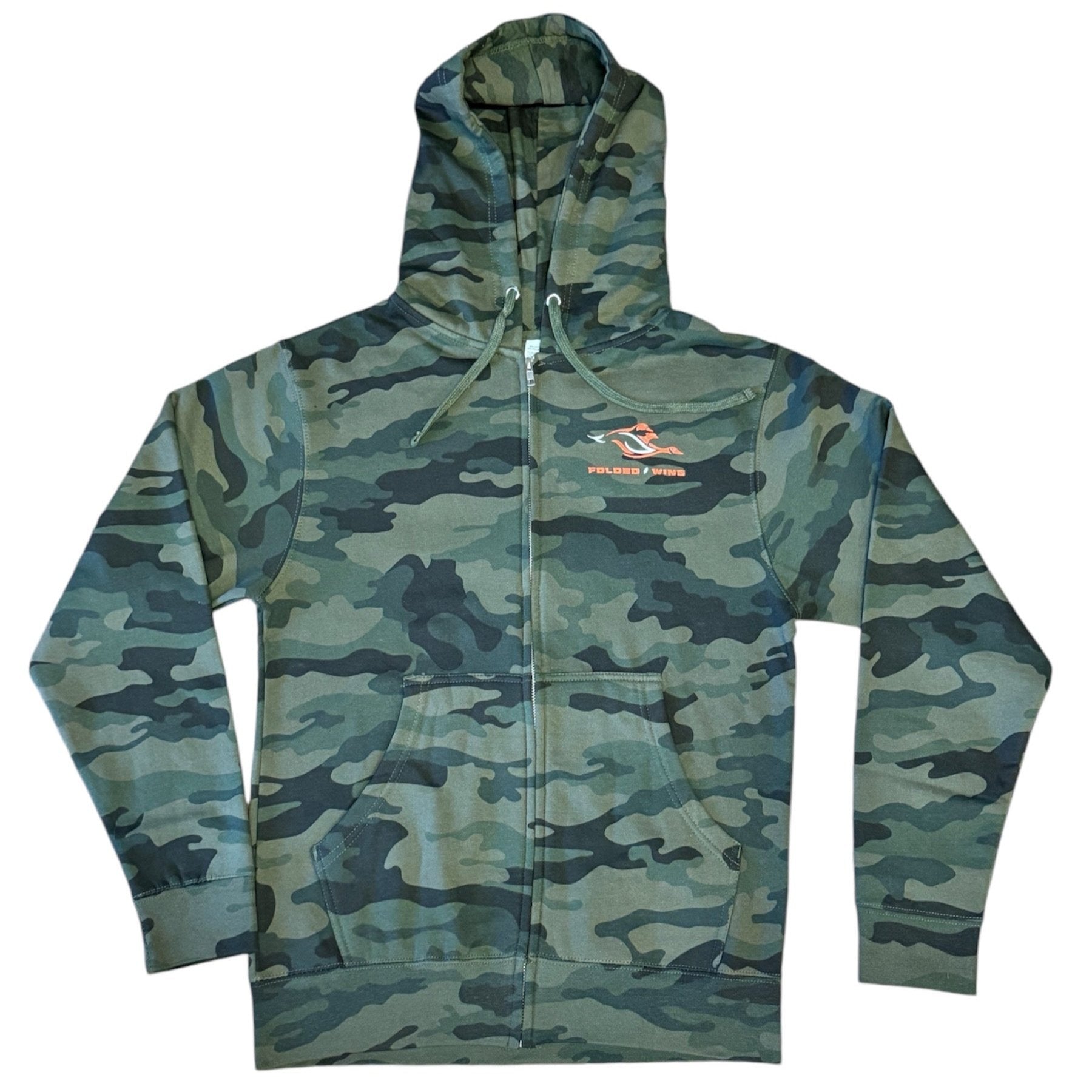 Full-Zip Hoodie in Camo – Folded Wing Apparel Full-Zip Hoodie in Camo – Folded Wing Apparel