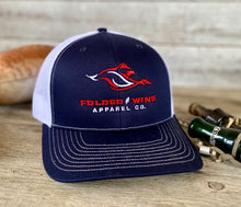 Load image into Gallery viewer, Snapback - Navy blue on White