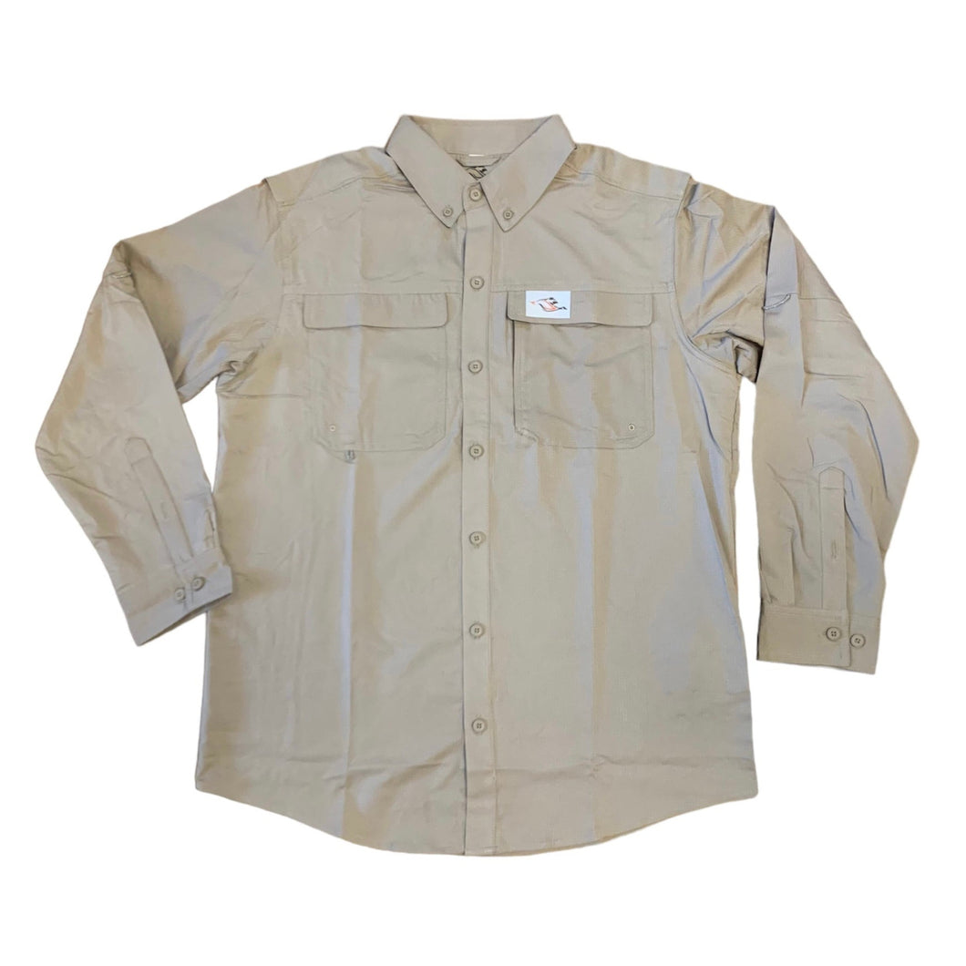 Button-down Performance - Long Sleeve in Tan
