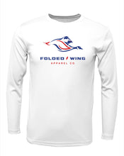 Load image into Gallery viewer, Peformance Tee in White with Red &amp; Blue Logo
