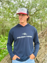 Load image into Gallery viewer, Hooded Performance Tee in Navy Blue
