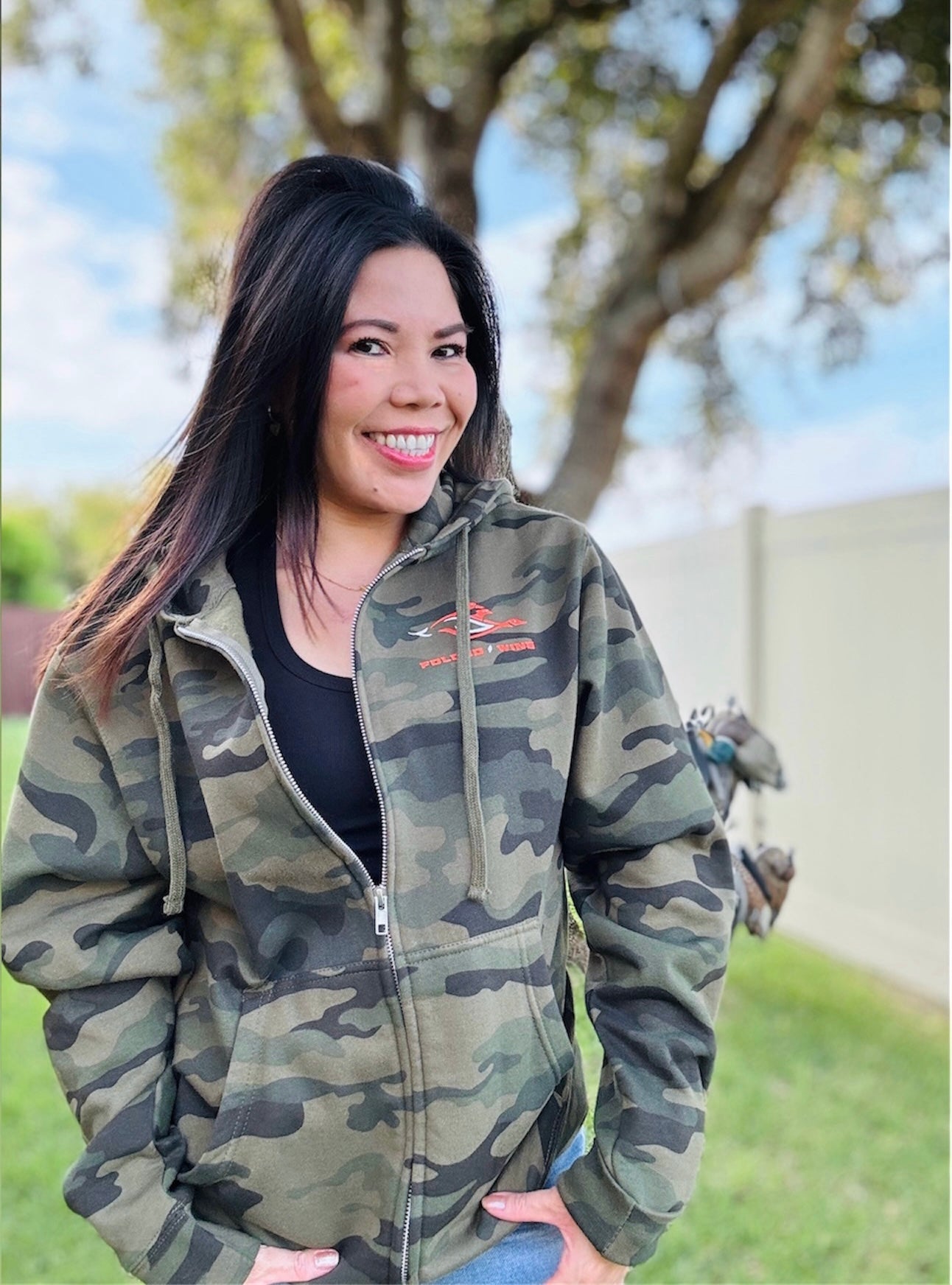 Full-Zip Hoodie in Camo – Folded Wing Apparel