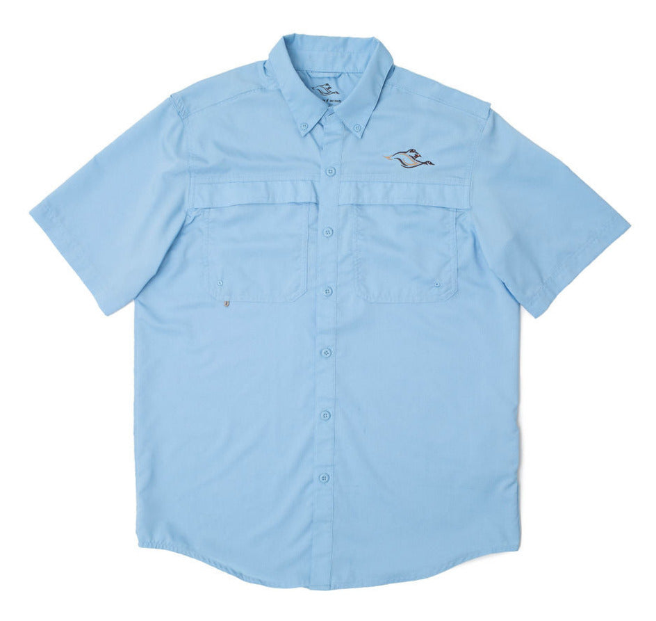 Button-down Performance- Short Sleeve in Sky Blue