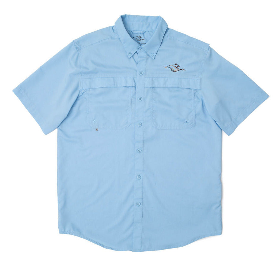 Button-down Performance- Short Sleeve in Sky Blue