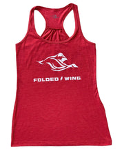 Load image into Gallery viewer, Women&#39;s Racerback Tank Top in Heather Red - Triblend, loose fit, lightweight, moisture absorbent, durable, and breathable.

