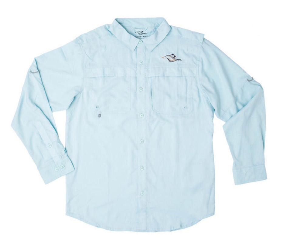 Button-up Performance - Long Sleeve in Ice Blue
